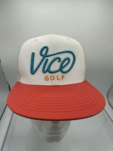 Cappello Snapback Vice Golf Bianco Rosso Teal Scritta Logo Cappellino Regolabile Nuovo con etichette - Foto 1 di 10