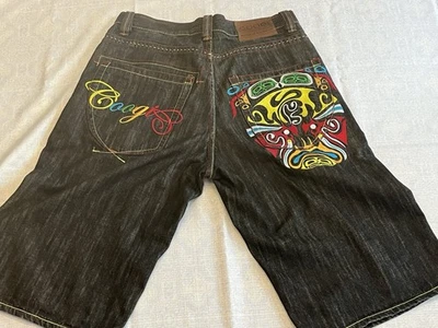 Vintage Y2K Coogi Embroidery Long Wide Jean Shorts Monsters Size 32  Rare  - Image 1 of 4