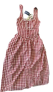 Jessica Simpson abito donna extra small gingham rosso bianco lattaia - Foto 1 di 7