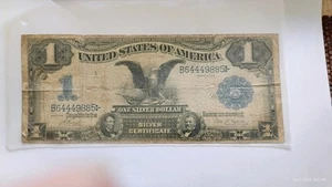 1899 $1 Dollar Silver Certificate Black Eagle Large - Picture 1 of 4