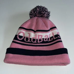 Oddballs Bobble Hat Pink Navy Winter Warm Unisex One Size - Picture 1 of 7