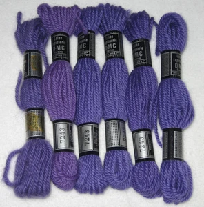 DMC Laine Colbert Tapisserie/Tapestry Wool Lot of 6 Skeins 7243  Purple - Picture 1 of 2