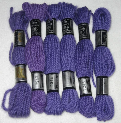 DMC Laine Colbert Tapisserie/Tapestry Wool Lot of 6 Skeins 7243  Purple - Image 1 of 2