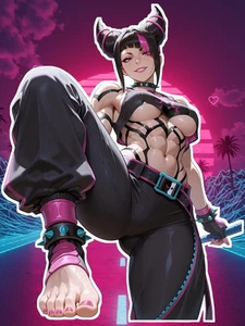 Anime Waifu Street Fighter Juri Han 6" Vinyl Sticker - Picture 1 of 1