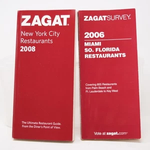 Zagat 2008 NYC New York City & 2006 Miami South Florida Restaurants Survey Guide - Picture 1 of 19