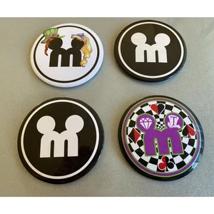 LOT Mouse 4 For Life Disneyana Alice in Wonderland Mad Hatter Disney Pin Button - Picture 1 of 2