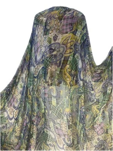 Vestido/Cortinas Abstracto Paisley Organza Gasa Brillo Sedoso Tela*P&P GRATIS* - Imagen 1 de 8