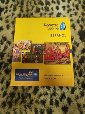 Rosetta Stone Spanish/Espanol Level 1 2 3 4 5 Set CD-ROM w/ Code NEW DAMAGED BOX - Image 1 of 4