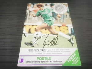 Karl-Heinz Riedle hand signed SV Werder Bremen Club autograph card - Picture 1 of 2