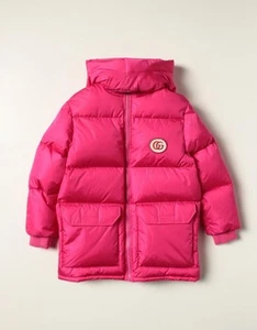 Gucci Big Girl Logo patch Hooded Padded Coat In Pattern Size 12 Years Old - Picture 1 of 9