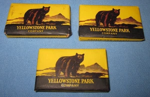 Yellowstone Park Company 3 barrette di sapone da viaggio avorio dimensioni hotel. Vecchio Stock Nuovo - Foto 1 di 5