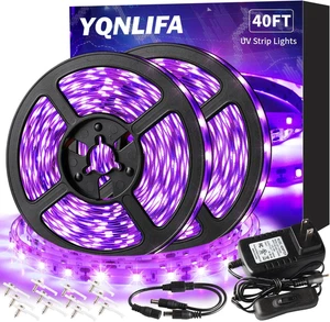 40FT Black Light Strip, Blacklight Flexible & Adhesive 720 Leds, Black Light for - Picture 1 of 12