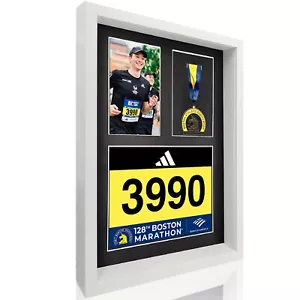 3-In-1 Shadow Box Display – Medal, Race Bibs & Photo Frame – Marathon & Triathlo - Picture 1 of 7