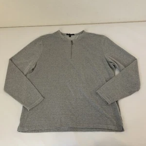 Robert Barakett Quarter Zip Top Men XL Gray Knit Pullover Long Sleeve Cotton - Picture 1 of 7