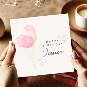 Tarjeta de 1er cumpleaños personalizada para hija, nieta, niña, tarjeta de regalo - Imagen 1 de 4