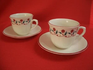 2 X HABITAT ENGLAND V & A COLLECTION ~ CINNIBAR ~ TEETASSEN & UNTERTASSEN (A) - Bild 1 von 3