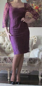 Neu Dolce&Gabbana Runway lila/pflaume Spitze, Blumenmuster Kleid It 42, US 6-8, S-M - Bild 1 von 11
