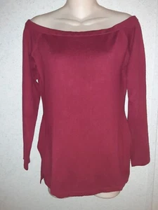 GORGEOUS Lascana Wine Colored Off Shoulder Sweater Size 0/2 - Picture 1 of 6