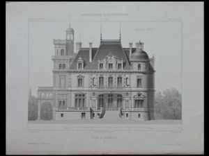 BIARRITZ, CHATEAU BOULARD - 1880 - 3 ENGRAVINGS, JOSEPH-LOUIS DUC, FRANCOIS ROUX - Picture 1 of 3