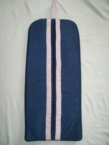 BLUE NYLON HORSE HALTER OR BRIDLE BAG-GRAY TRIM AND HANDLE-LINED-27" X 12" - Picture 1 of 9