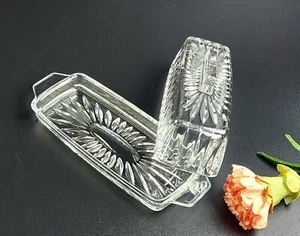 Vintage-1/4 Pound Covered Butter Althea (Cut) by GORHAM CRYSTAL -Made in Germany - Picture 1 of 8