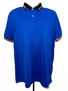 RLX Ralph Lauren Polo Size XL Mens Short Sleeve Golf Shirt Stripe Blue Blk EUC - Picture 1 of 2