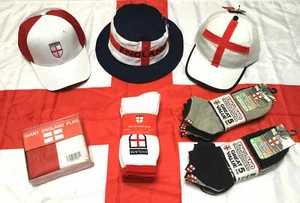 Fischerhut Kappe Trainer Sportsocken Herren England Fußball St George Flagge  - Bild 1 von 23