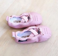 Girls Handmade Genuine Leather Pink Ballet Shoes Size 18-24 Months 