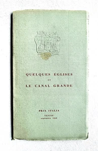Quelques églises et le Canal Grande. Prix Italia Venise 1949 - Imagen 1 de 3