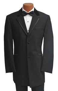 New Men's Black Andrew Fezza Tuxedo Jacket with Velvet Collar Wedding Prom 40R - Picture 1 of 5