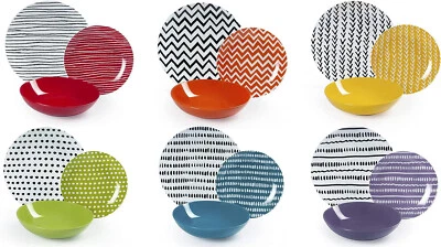 Excelsa Servizio Piatti 18 Pezzi Porcellana e ceramica Crazy line cod.62495 - Immagine 1 di 4