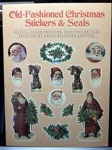 1987 Vintage altmodische Weihnachtsaufkleber & Siegel 55 Designs Santa Stechpalme NEU - Bild 1 von 6