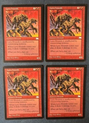 MTG 4X WEATHERLIGHT LAVA HOUNDS MAGIC THE GATHERING RED CREATURE RARE ENGLISH - Image 1 of 4