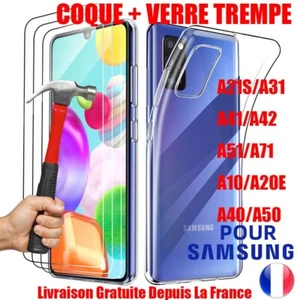 Coque Antichoc+ Protection Verre Trempé pour Samsung Galaxy A20e A21s A51 A71 - Photo 1/10