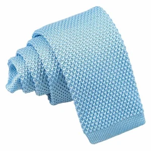 Baby Blue Boys Tie Knit Knitted Plain Formal Casual Children Necktie by DQT - Picture 1 of 1
