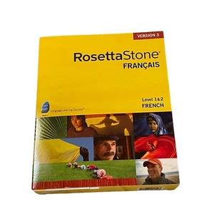 Rosetta Stone French Level 1 & 2 Sealed Pc Windows Mac NEW Version 3 Microphone - Picture 1 of 6