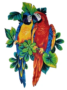 Large Iron On Patch Parrots Multi-Color New 11.5" - Picture 1 of 6