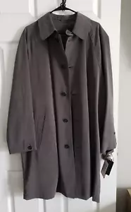 NWT London Fog Men’s Trench Coat Size 40R Stone Gray Detachable Liner - Picture 1 of 12