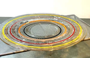 VTG  MID CENTURY ANCHOR HOCKING RING DING CIRCUS STRIPE 11 1/4" PLATTER (12B) - Picture 1 of 5