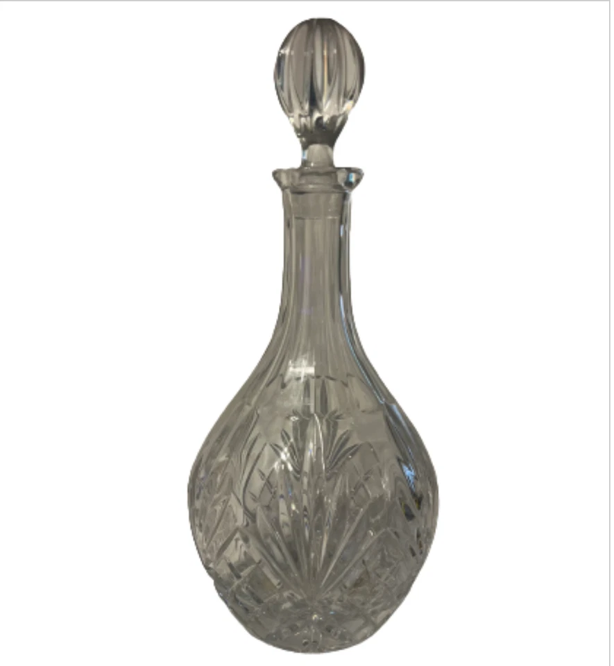 Godinger Round Crystal Wine Decanter “Dublin” Pattern - Image 1 of 3