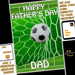 FOOTBALL Fathers Day Card Personalised Dad Daddy Godfather Grandad Grumps Father - Picture 1 of 4
