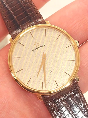 NOS Vintage ETERNA Quartzo Ultra Fino Banhado a Ouro Ref. Relógio masculino 121-612825-A S - Imagem 1 de 4