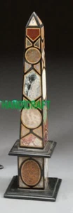 Obelisco de mármol de 20" malaquita piedra dura incrustación de mosaico decoración del hogar 4 - Imagen 1 de 4