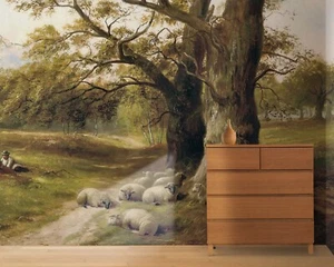 Rustic Vintage Landscape Large Trees Forest Retro Victorian Era Wallpaper Murals - Picture 1 of 9