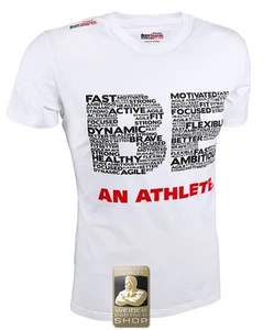 T-Shirt Men Weiß Stretch Weider BodyShaper für Bodybuilding Fitness Freizeit - Picture 1 of 2