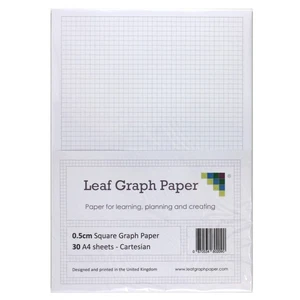 A4 Graph Paper 5mm Squared Cartesian - 30 Loose-Leaf Sheets - Picture 1 of 3