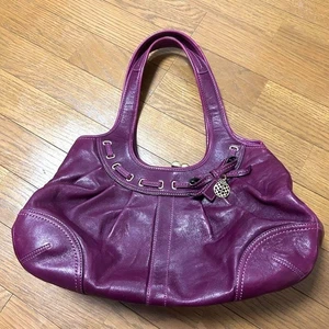 Authentic Coach 12725 Ergo Kiss Lock Purple Shoulder Bag Pleated Shoulder Hobo - Picture 1 of 12