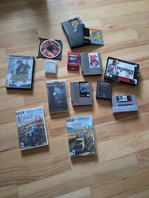 Video Game Lot Of 13 Nintendo Super NES Atari PSP PlayStation Gameboy Pc