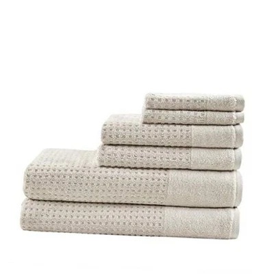  Spa Waffle 100% Cotton Luxurious Towel Set, Premium Assorted Sizes Natural - Image 1 of 4