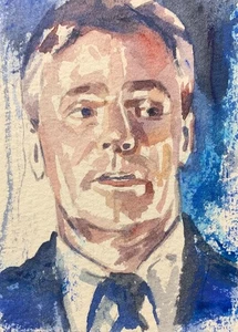 ACEO  Jack O’Neill Original Watercolor sketch card Stargate SG1 - Picture 1 of 2
